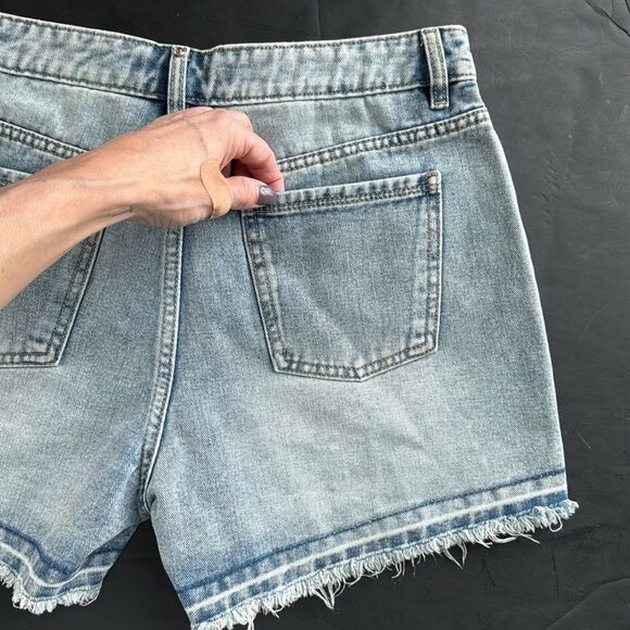 NWOT Rebecca Minkoff Women's 4 Crystal Embellished Distressed Denim Shorts NEW - Picture 8 of 13